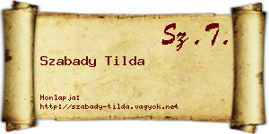 Szabady Tilda névjegykártya